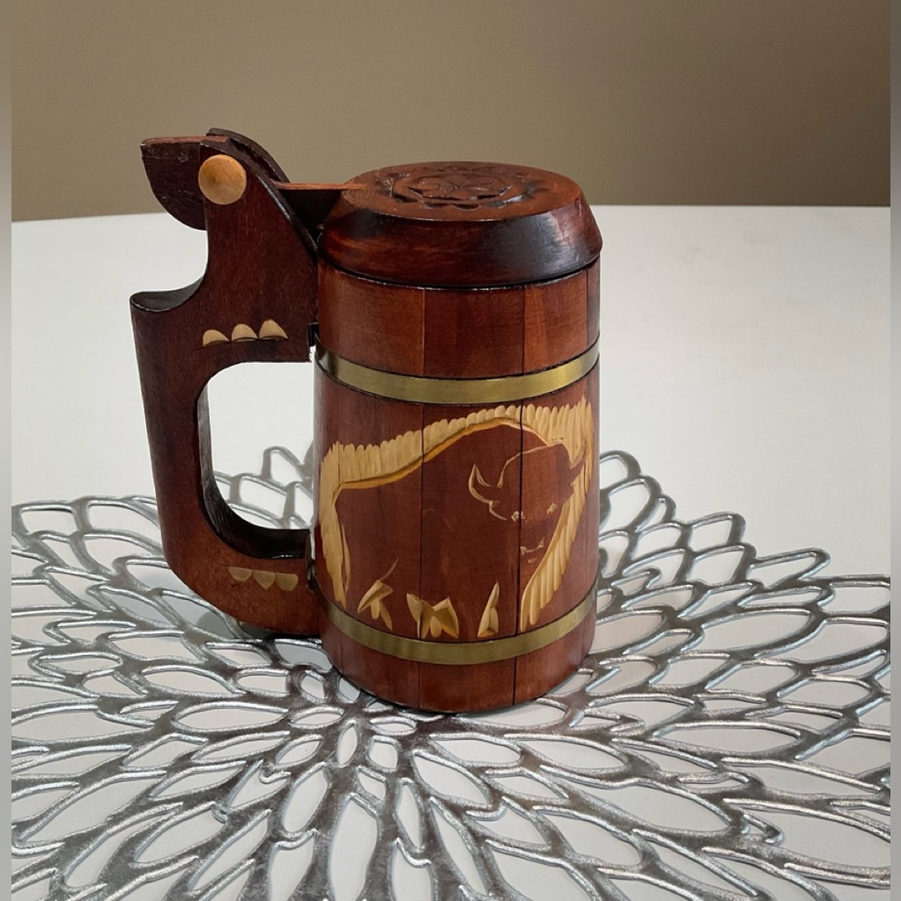 🪴Decorative Wooden Mug, 6.5” x 3.5”